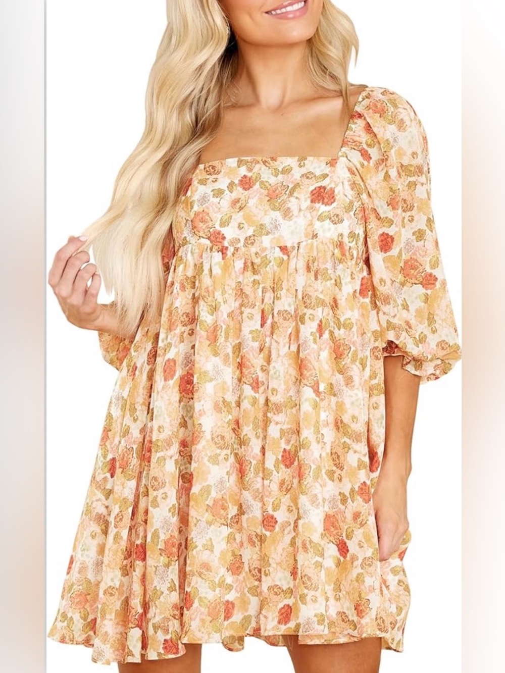 Heltapy Floral Babydoll Dress | Size Large | Like New